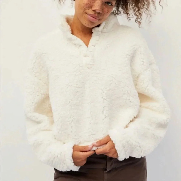 PacSun Simone Sherpa Henley Sweatshirt - Picture 1 of 10